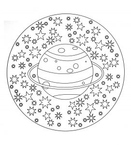 Espaço Mandala (Mandalas de Nível de Dificuldade : Fácil (para crianças))