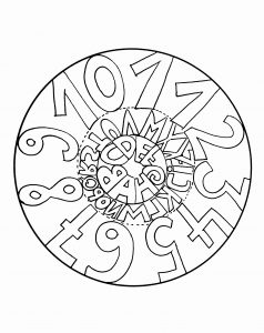 Mandala fácil para crianças com números (Mandalas de Nível de Dificuldade : Fácil (para crianças))