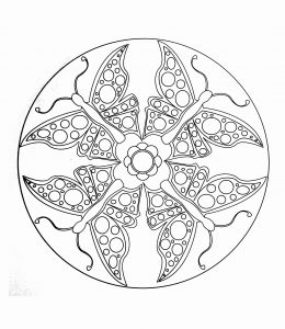 Mandala de borboleta fácil (Mandalas de Nível de Dificuldade : Fácil (para crianças))