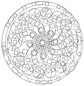 Mandala abstrata fácil (Mandalas de Nível de Dificuldade : Fácil (para crianças))