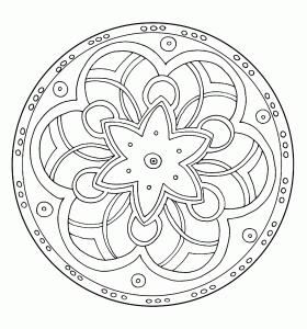 Mandala espirográfica (Mandalas de Nível de Dificuldade : Fácil (para crianças))