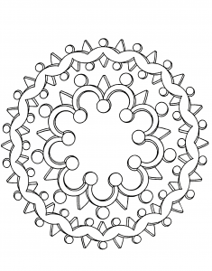 Coroa e jóias Mandala (Mandalas de Nível de Dificuldade : Fácil (para crianças))