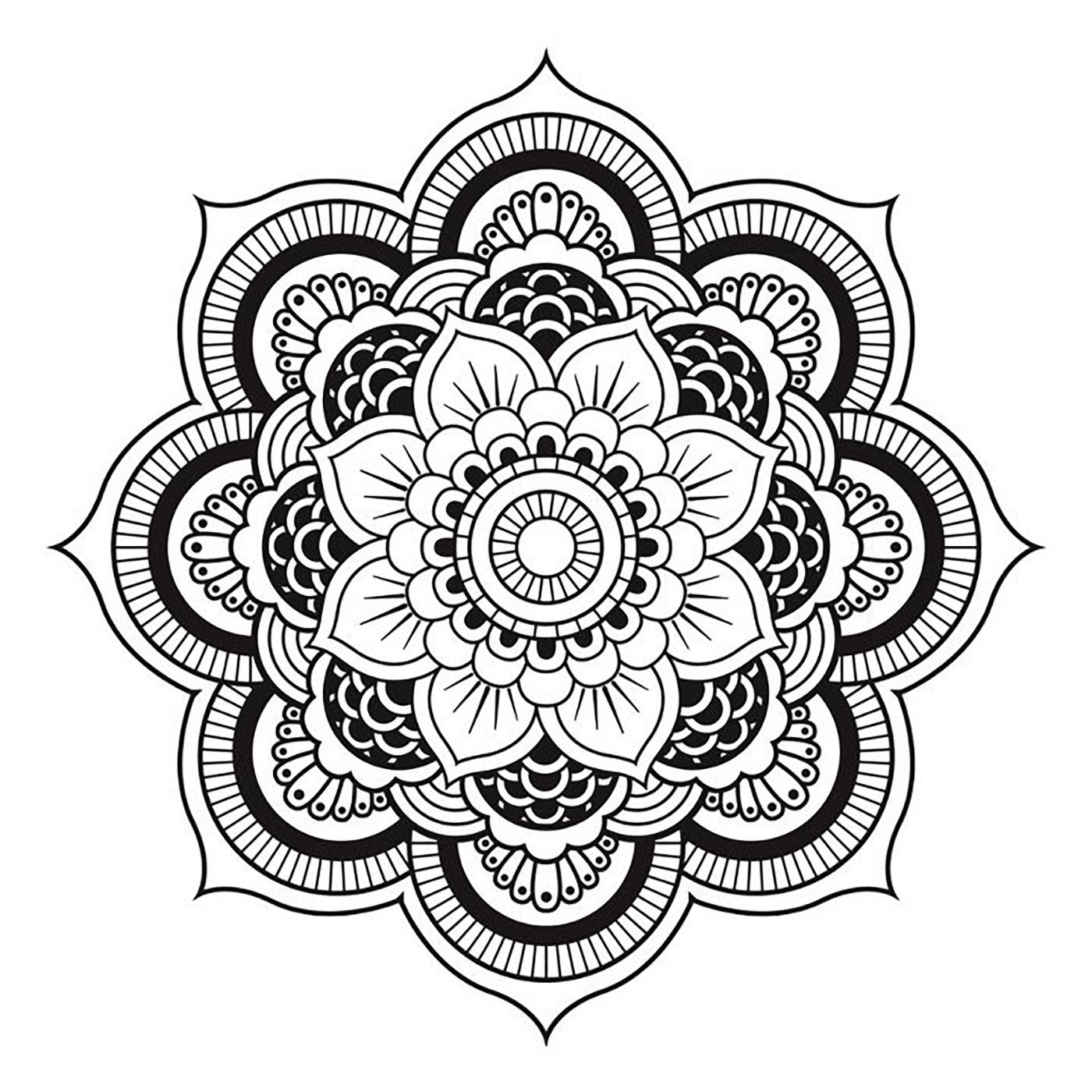Mandala simples e regular, adequada para uma tatuagem no ombro