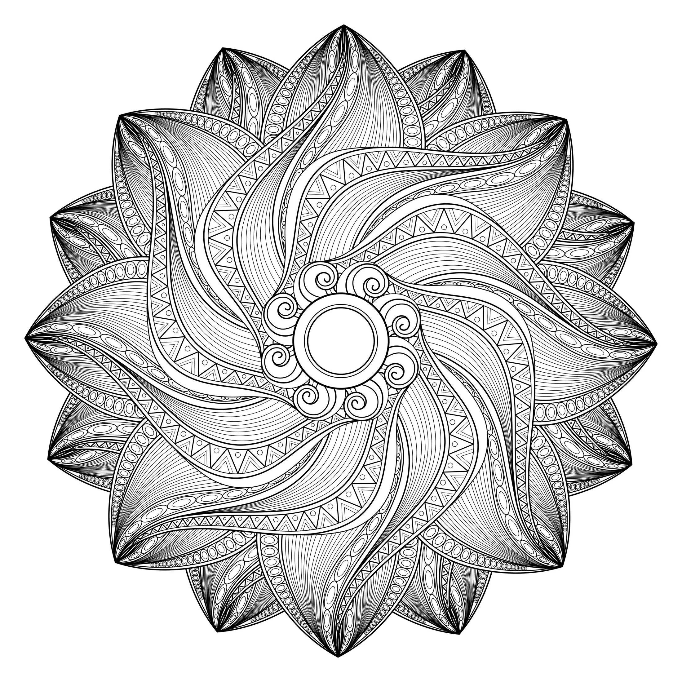 Mandala em movimento ultra-complexa (Mandalas de Nível de Dificuldade : Muito difícil)