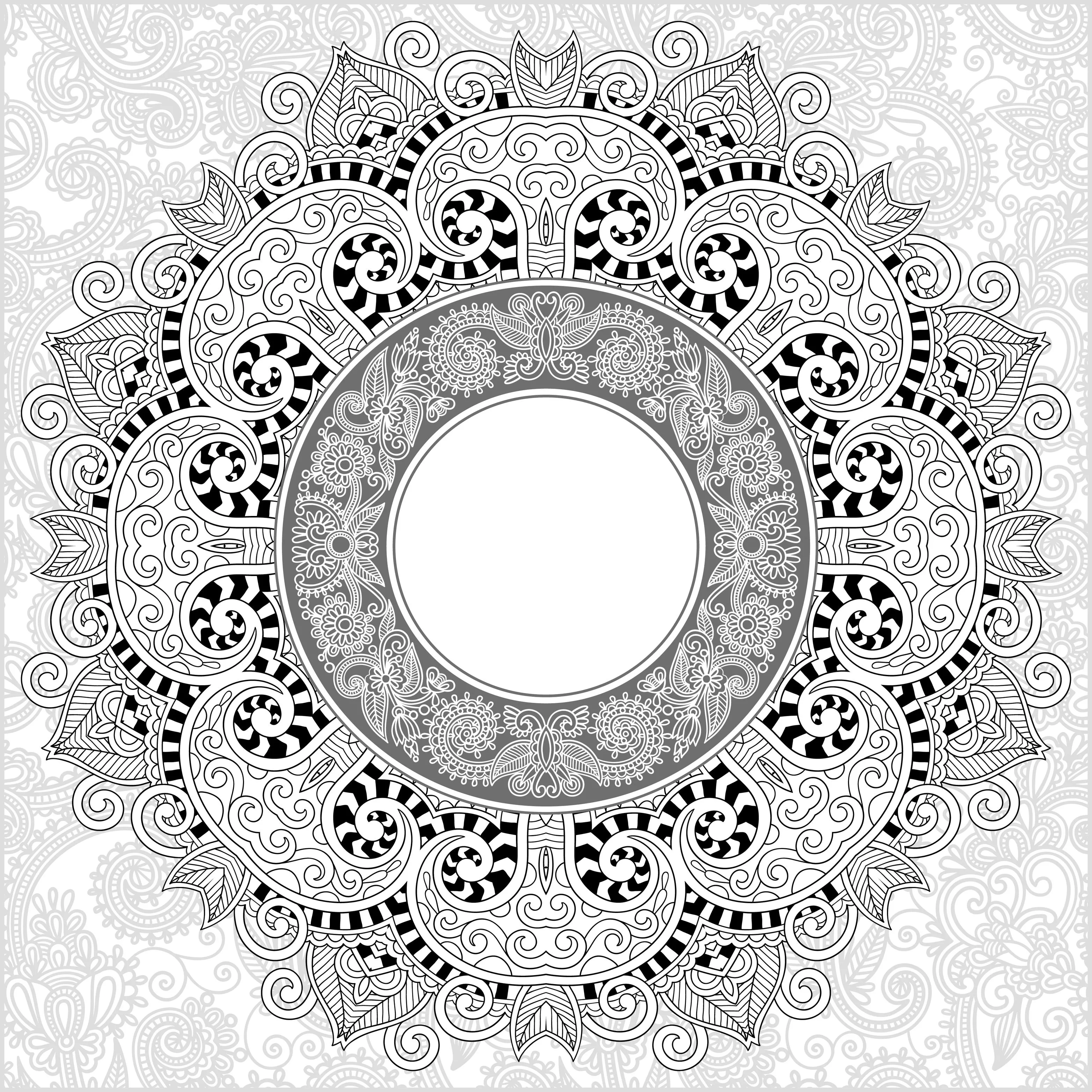 Mandala fina e pormenorizada (Mandalas de Nível de Dificuldade : Muito difícil)