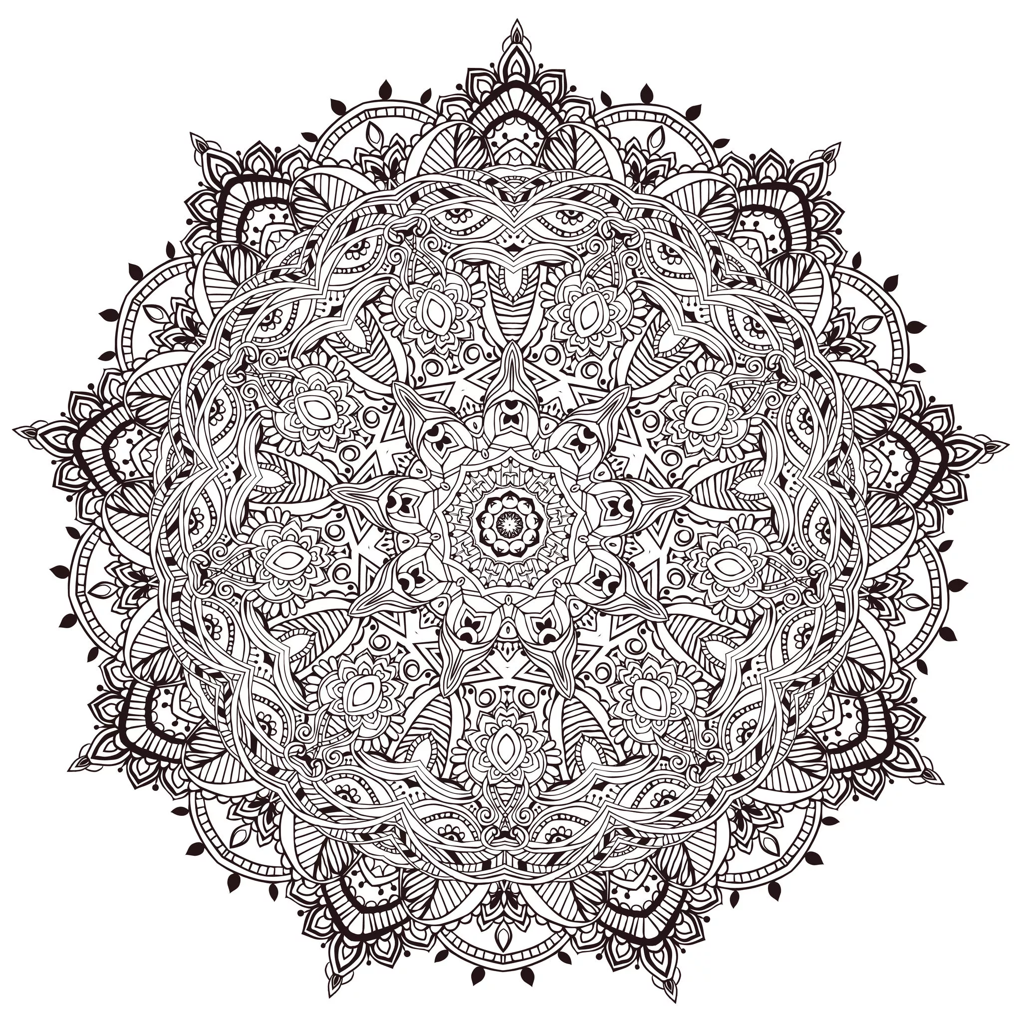 Mandala ultra-detalhada (Mandalas de Nível de Dificuldade : Muito difícil)