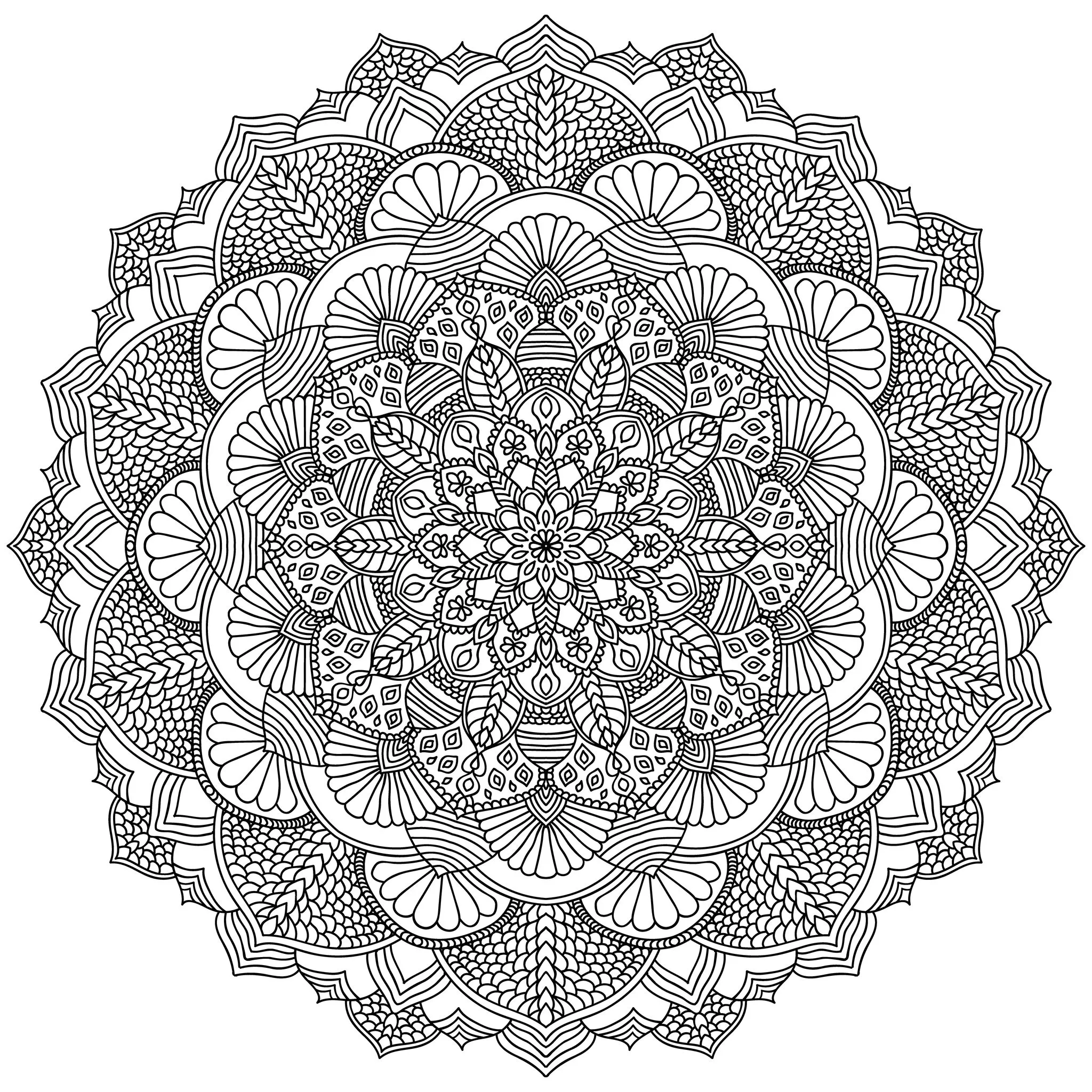 Mandala deixa complexo (Mandalas de Nível de Dificuldade : Muito difícil)