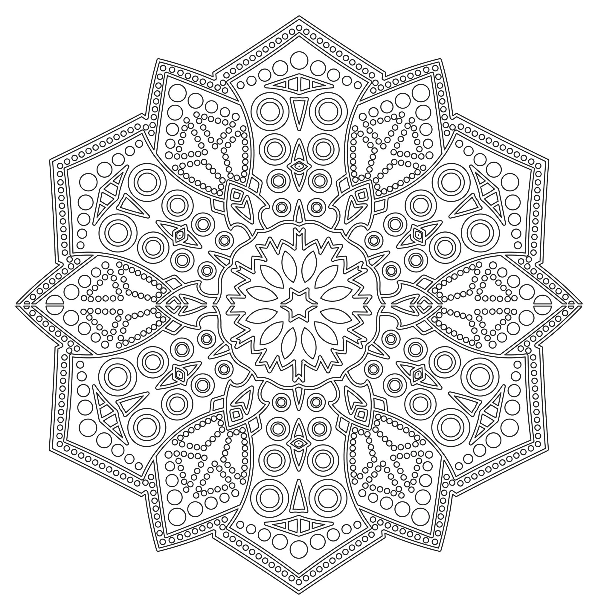 Mandala de renda complexa (Mandalas de Nível de Dificuldade : Muito difícil)