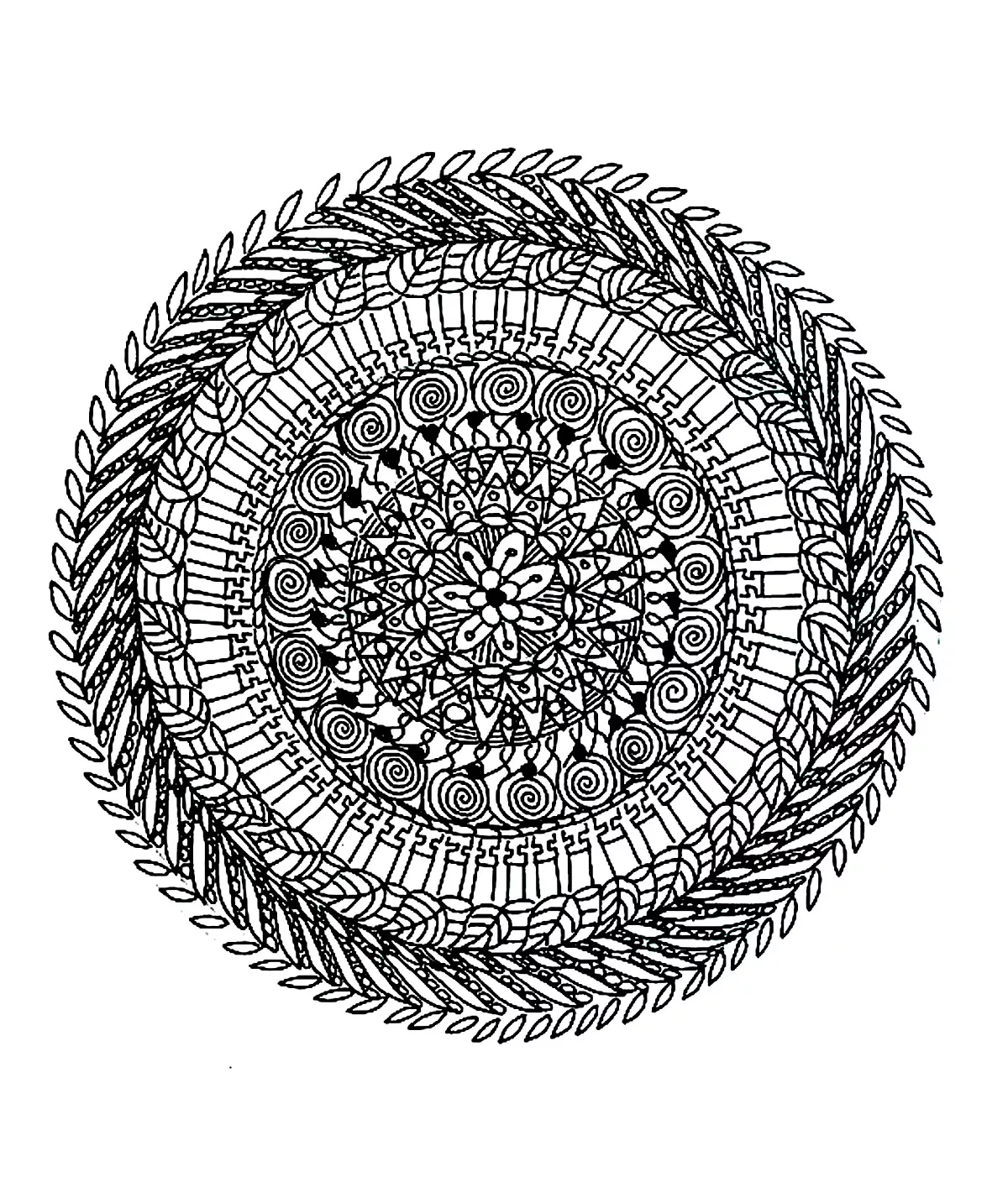 Colorir mandalas complexas (Mandalas de Nível de Dificuldade : Muito difícil)