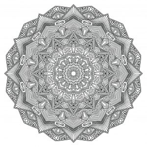 Mandala angular com vários níveis (Mandalas de Nível de Dificuldade : Muito difícil)