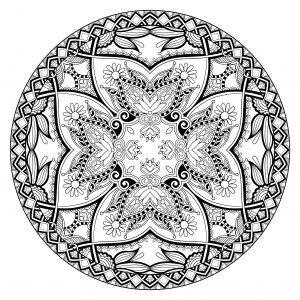 Mandala muito fina e complexa (Mandalas de Nível de Dificuldade : Muito difícil)