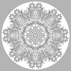 Mandala complexa com uma (Mandalas de Nível de Dificuldade : Muito difícil)