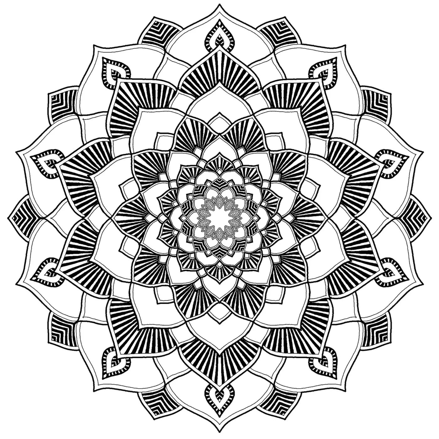 A mandala perfeita para relaxar (Mandalas de Nível de Dificuldade : Normal)
