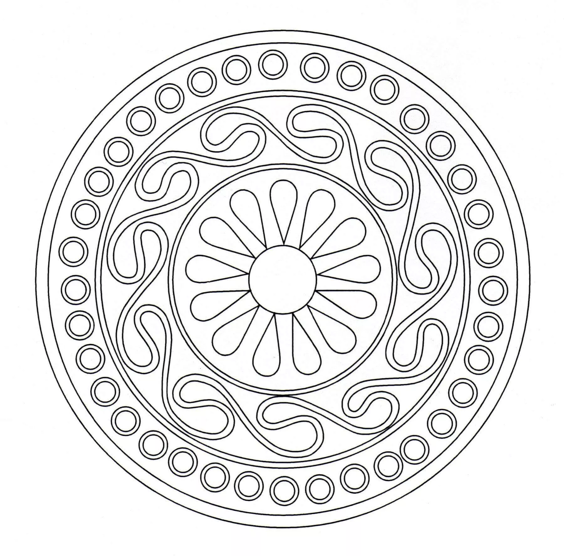 Mandala celta simétrica (Mandalas de Nível de Dificuldade : Normal)