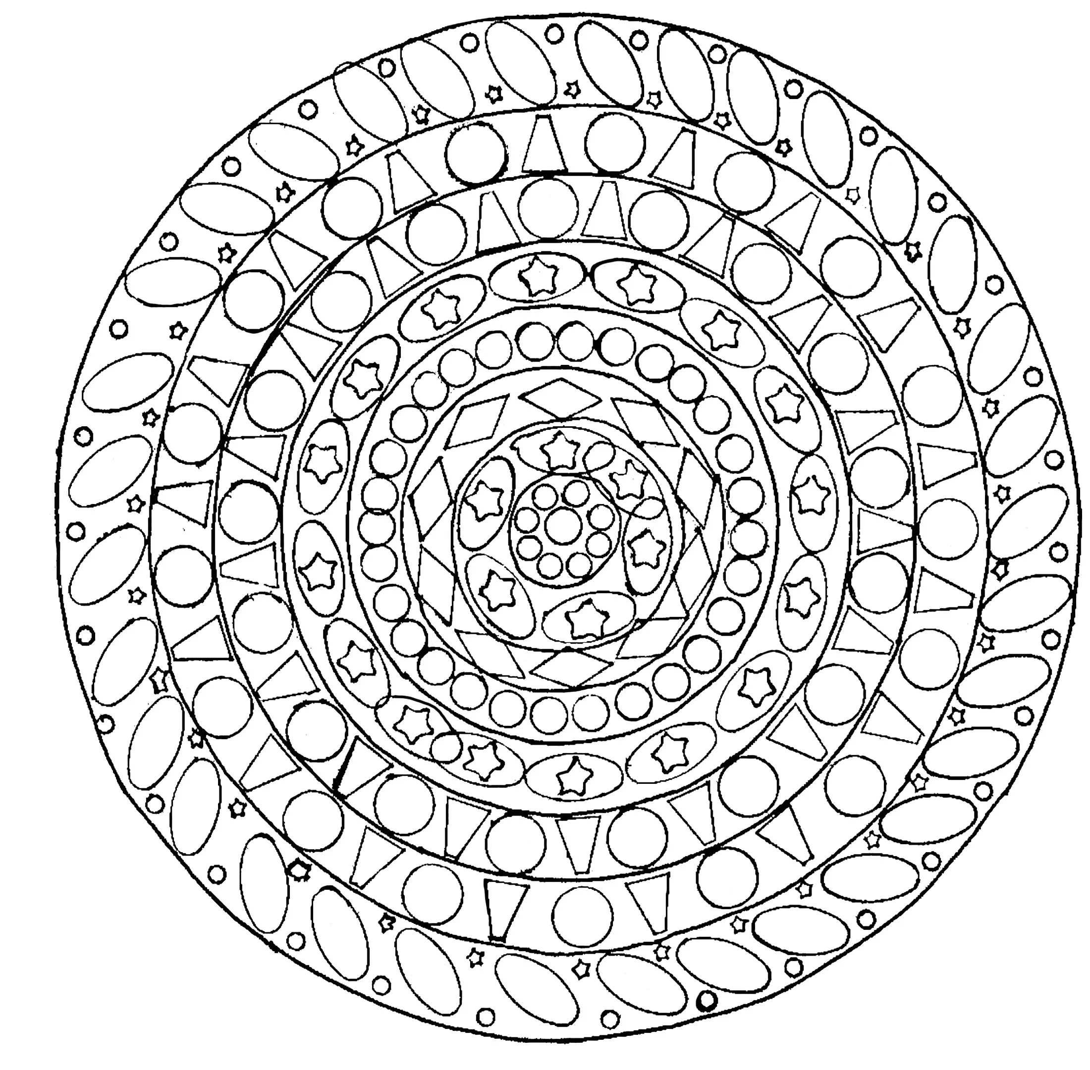 Mandala de pequenos elementos (Mandalas de Nível de Dificuldade : Normal)