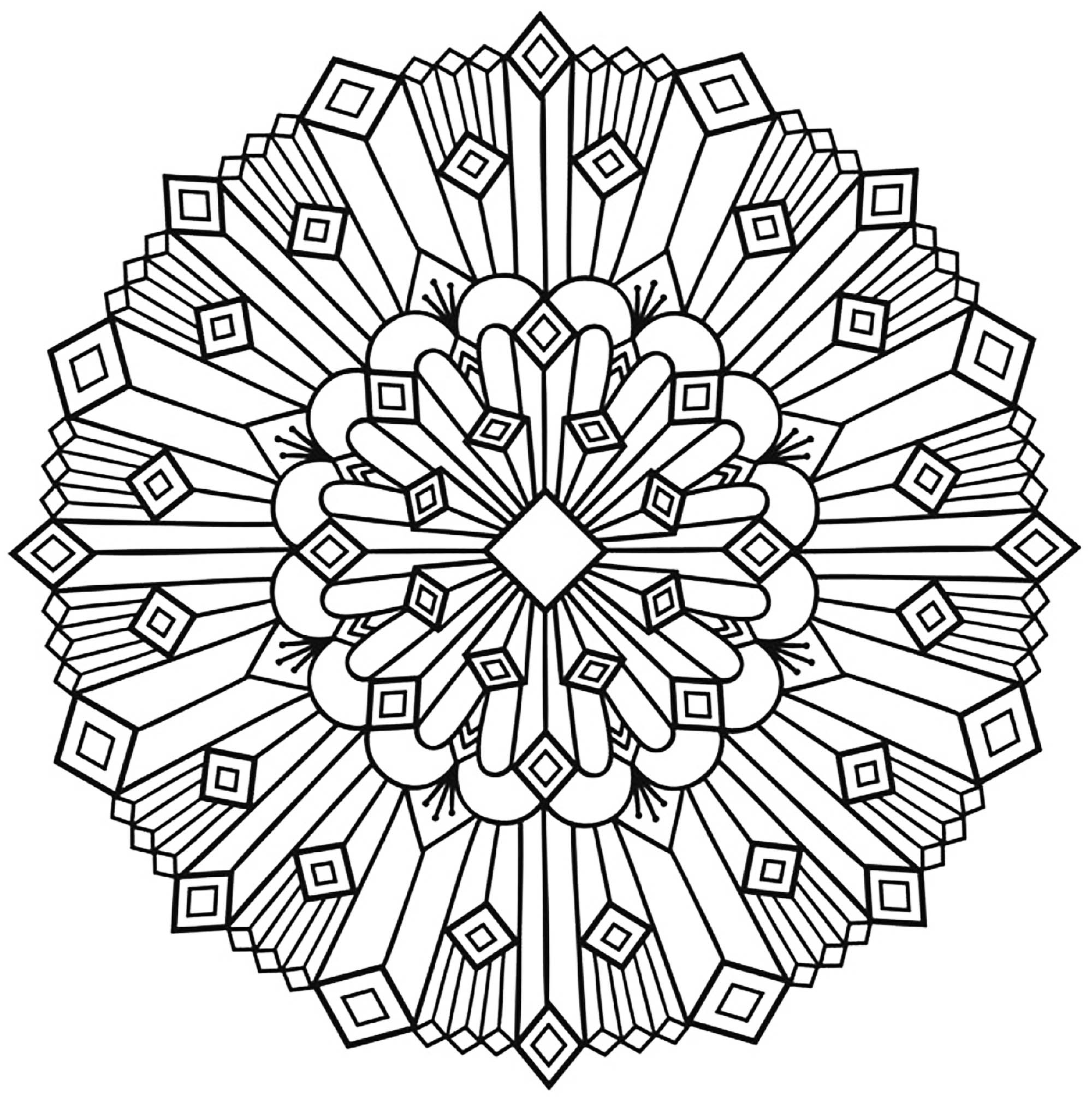 Mandala estilo Art Deco (Mandalas de Nível de Dificuldade : Normal)