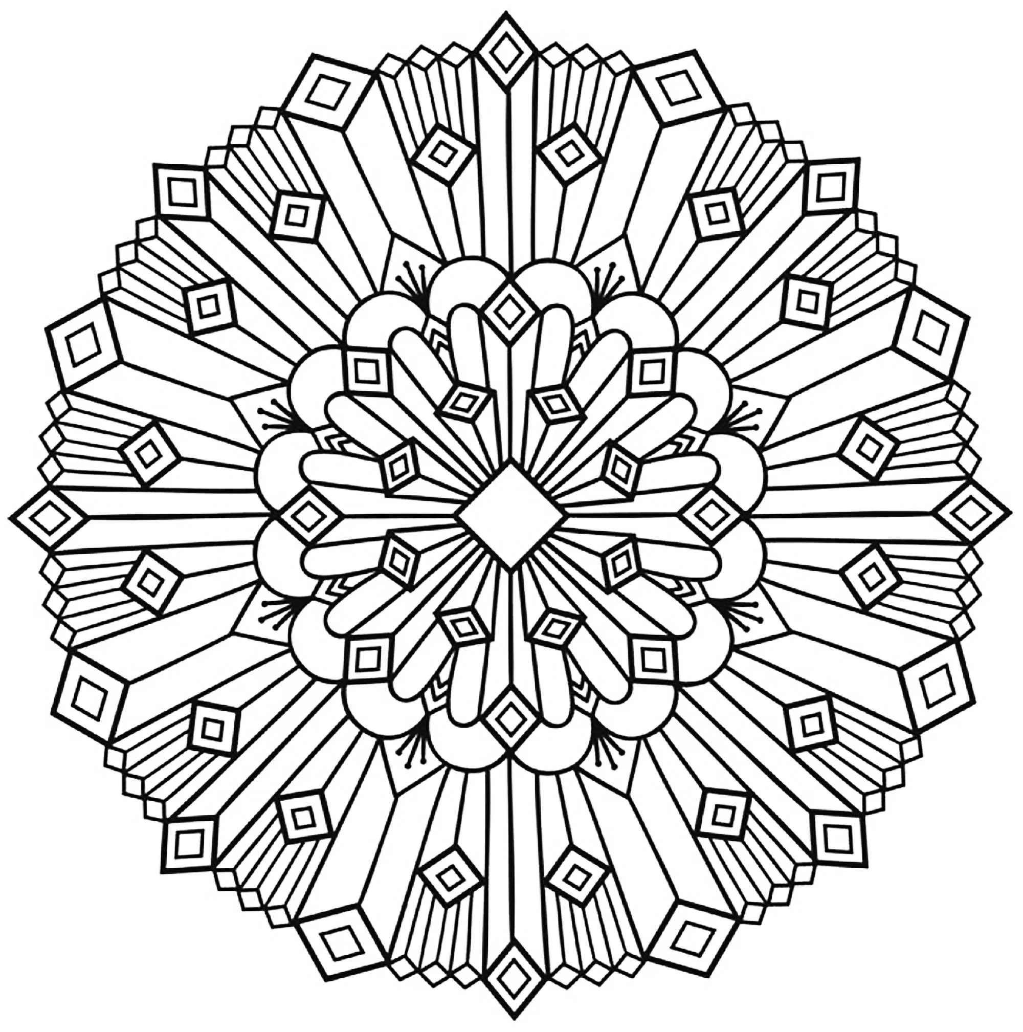 Mandala estilo Art Deco (Mandalas de Nível de Dificuldade : Normal)