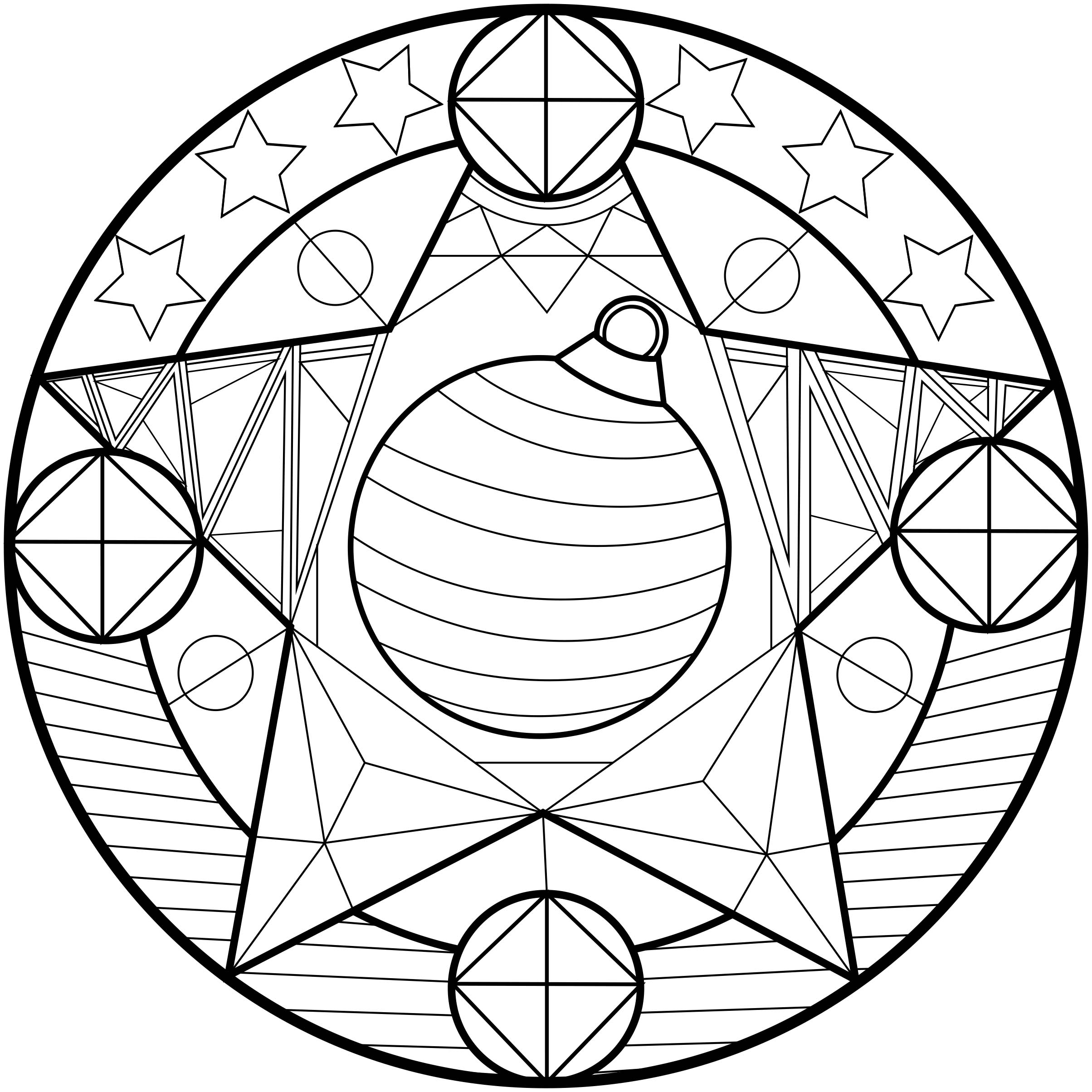 Bolas de Natal em forma de mandala (Mandalas de Nível de Dificuldade : Normal)