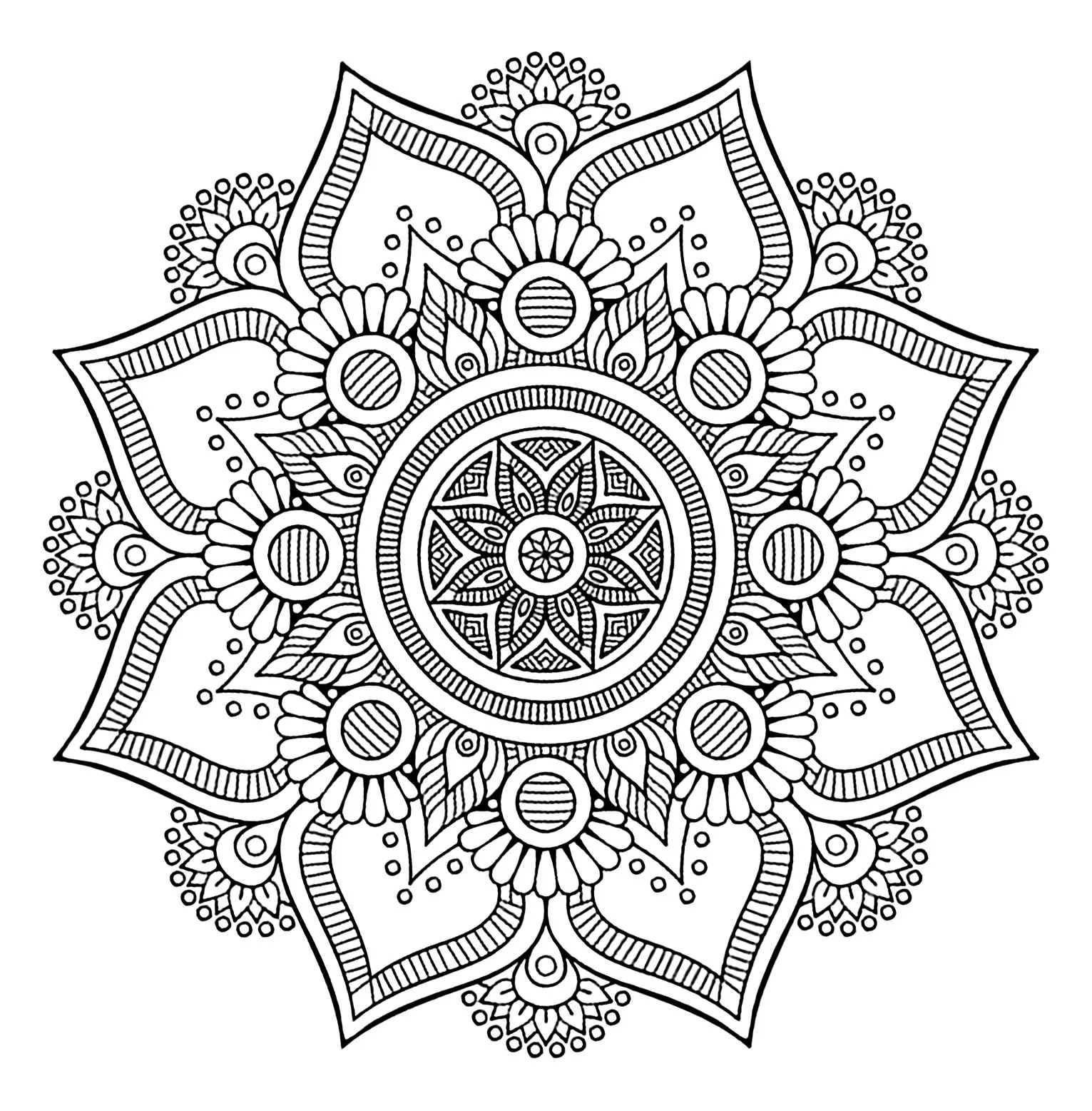 Flores e pétalas (Mandalas de Nível de Dificuldade : Normal)