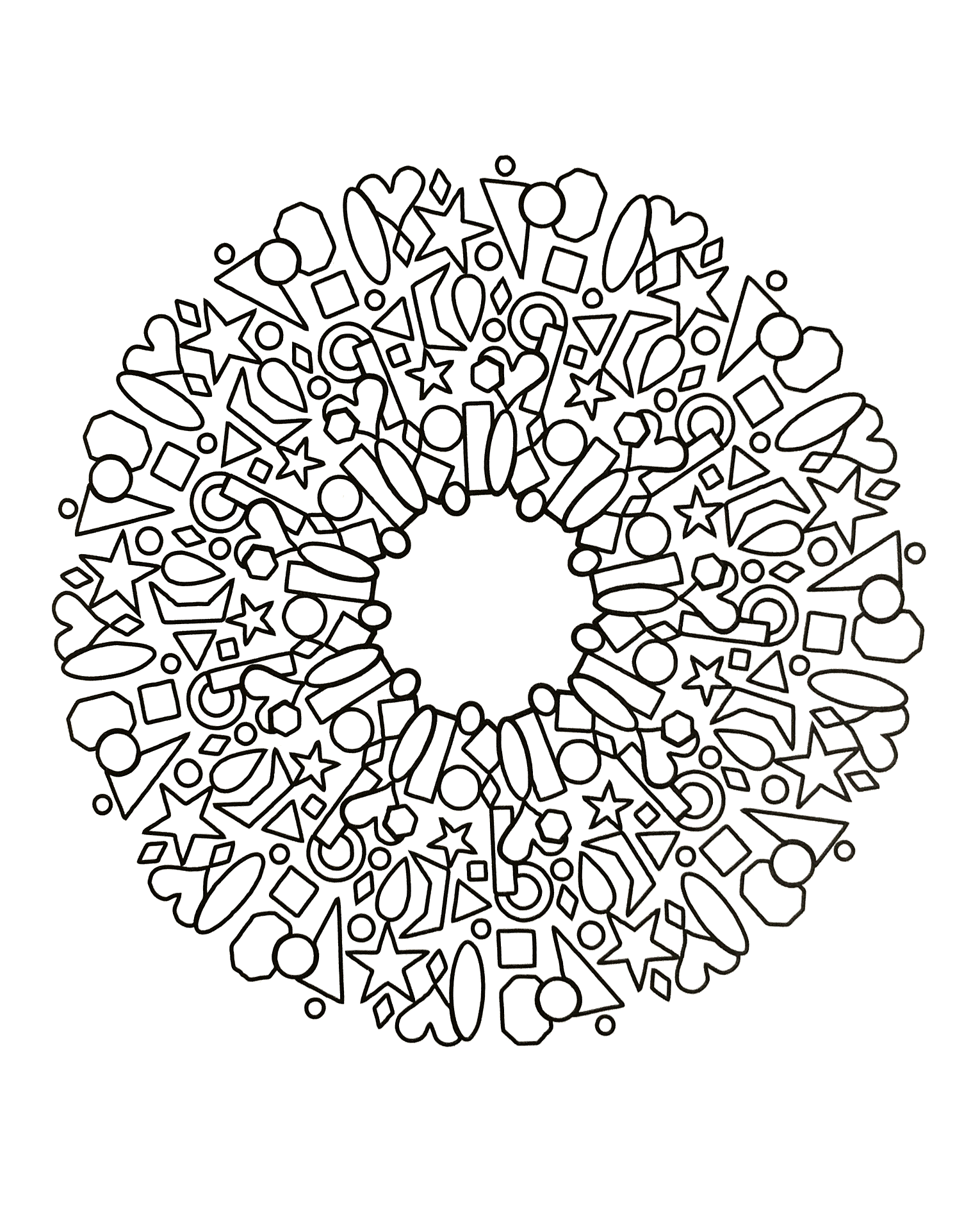 Mandala-para-colorir-para-livre-bom-humor-garantia (Mandalas de Nível de Dificuldade : Normal)