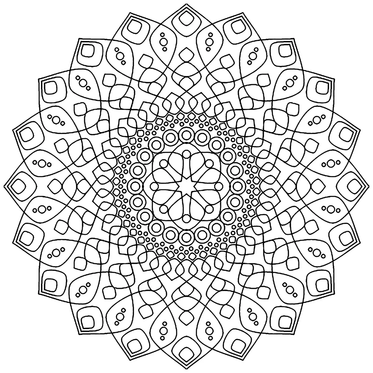 Mandala calmante e desestressante (Mandalas de Nível de Dificuldade : Normal)