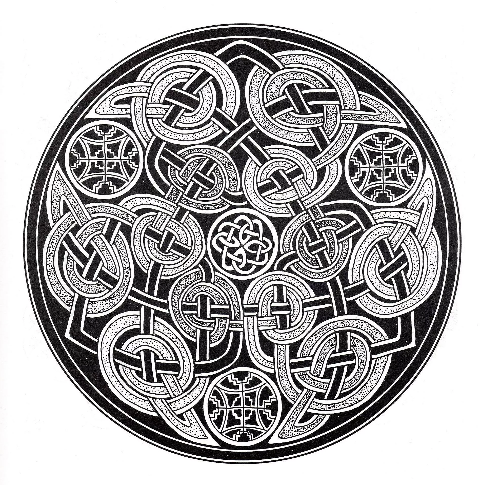 Mandala de fundo preto (Mandalas de Nível de Dificuldade : Normal)