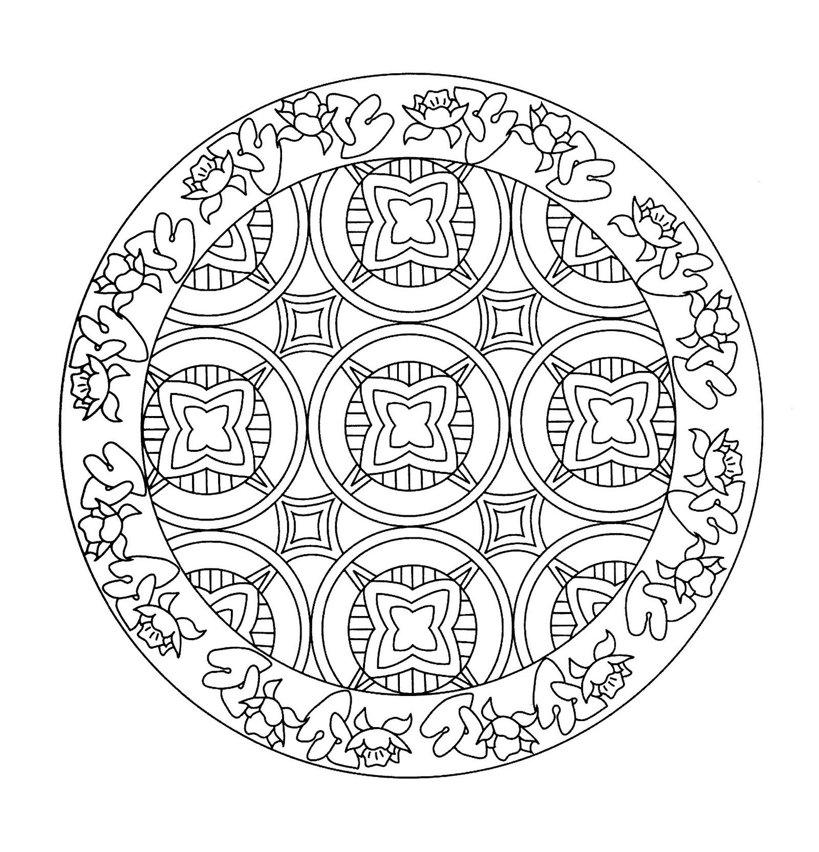 Mandala-a-colorier-gratuit-a-imprimer (9) (Mandalas de Nível de Dificuldade : Normal)