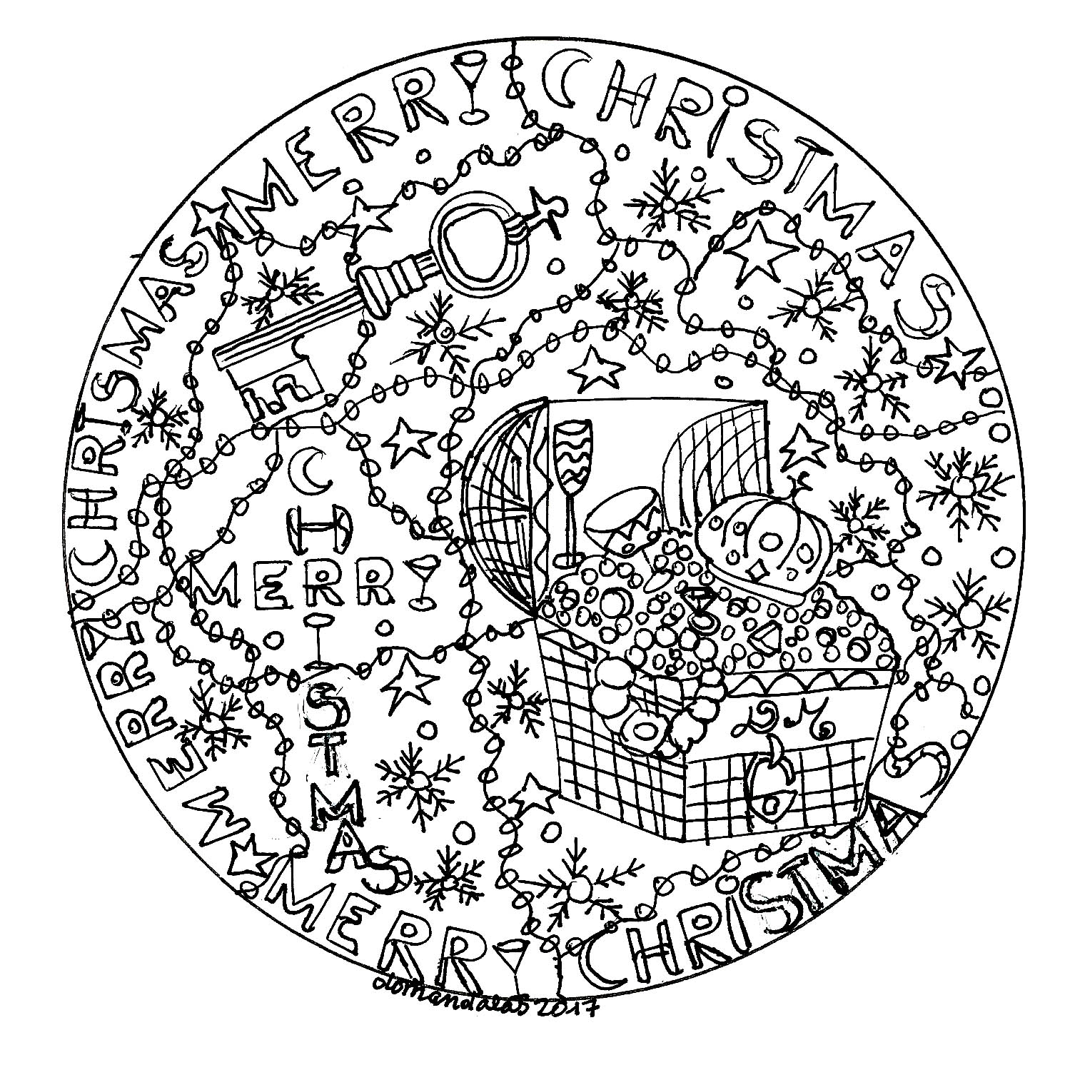 Se procura uma Mandala do Tesouro que não seja demasiado complicada de colorir, mas com um nível de dificuldade relativo, esta é perfeita para si.