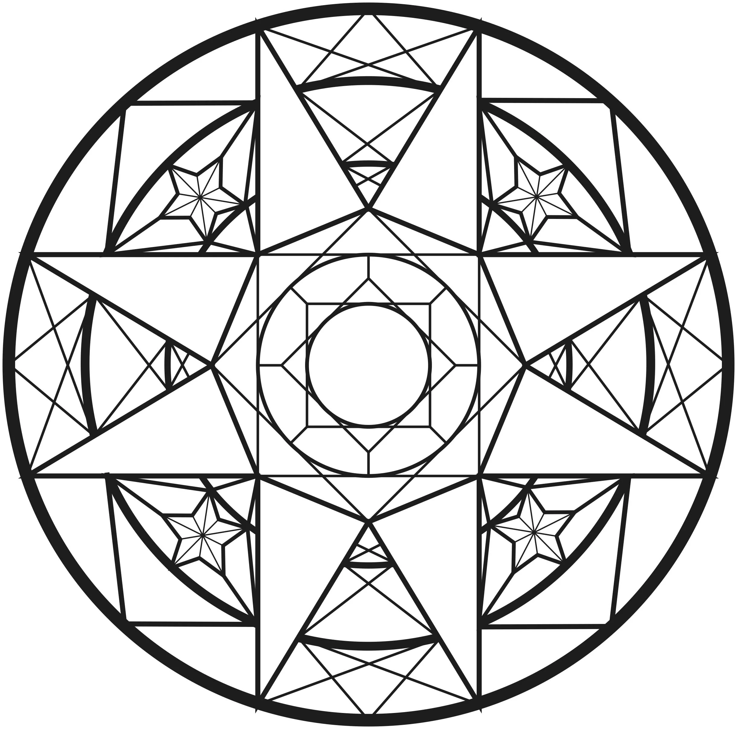 Mandala Art Deco muito simples (Mandalas de Nível de Dificuldade : Normal)