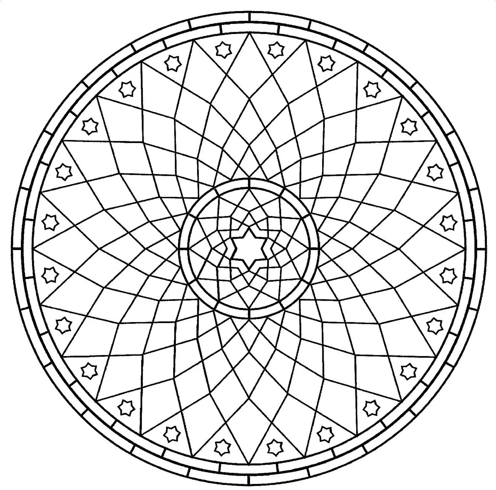 Mandala-a-colorier-gratuit-rosace (Mandalas de Nível de Dificuldade : Normal)