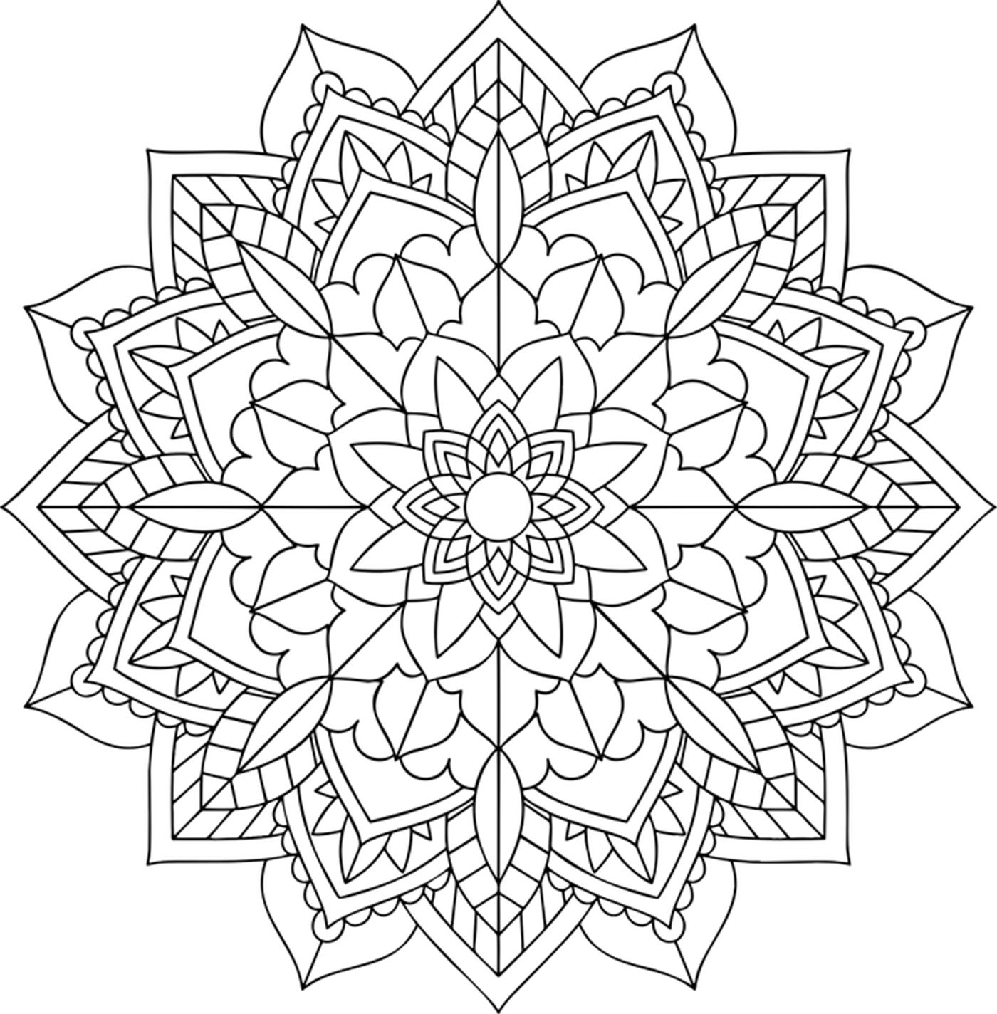 Joli Mandala floral (Mandalas de Nível de Dificuldade : Normal) Joli Mandala floral (Mandalas de Nível de Dificuldade : Normal)