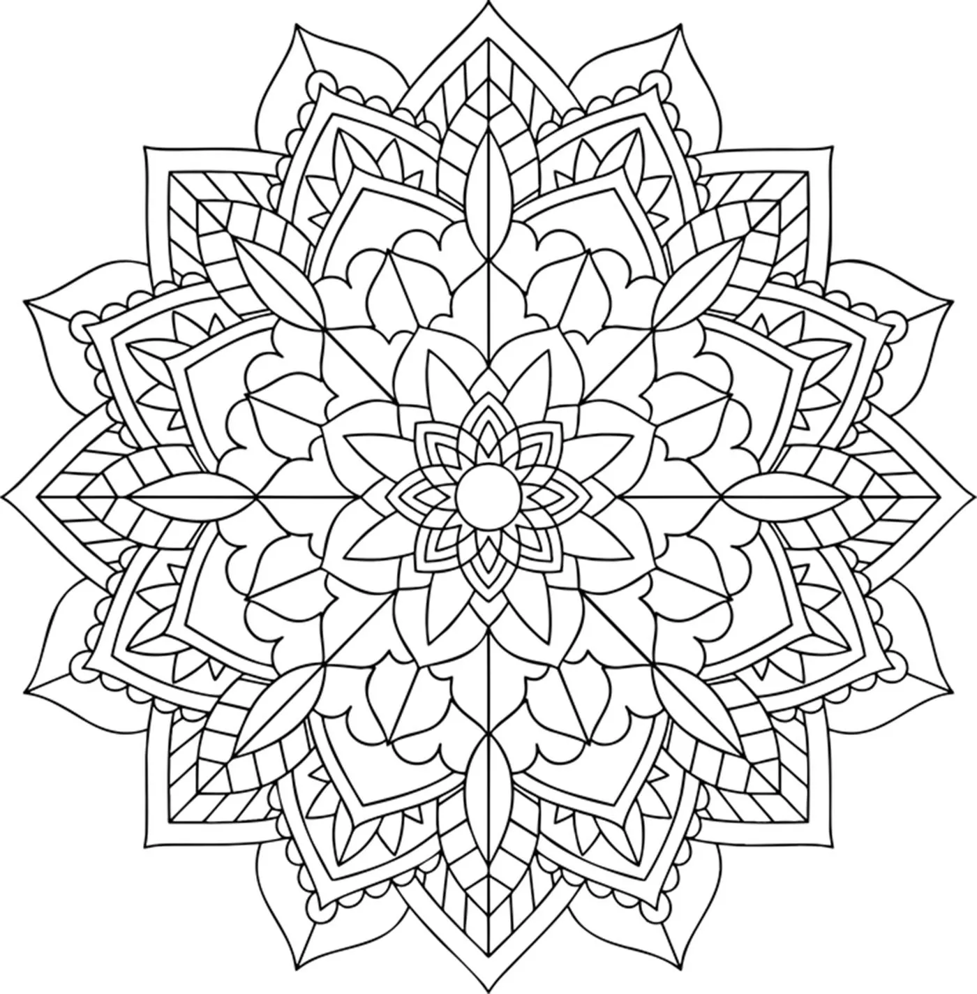Joli Mandala floral (Mandalas de Nível de Dificuldade : Normal)