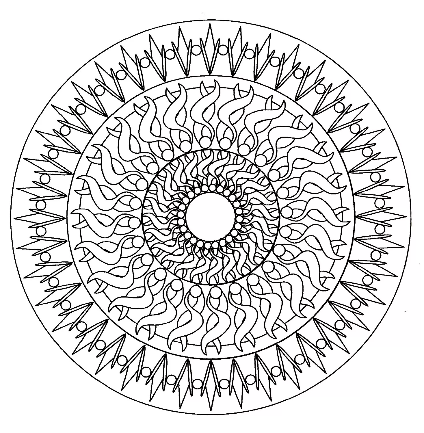 Mandala abstrata (Mandalas de Nível de Dificuldade : Normal)
