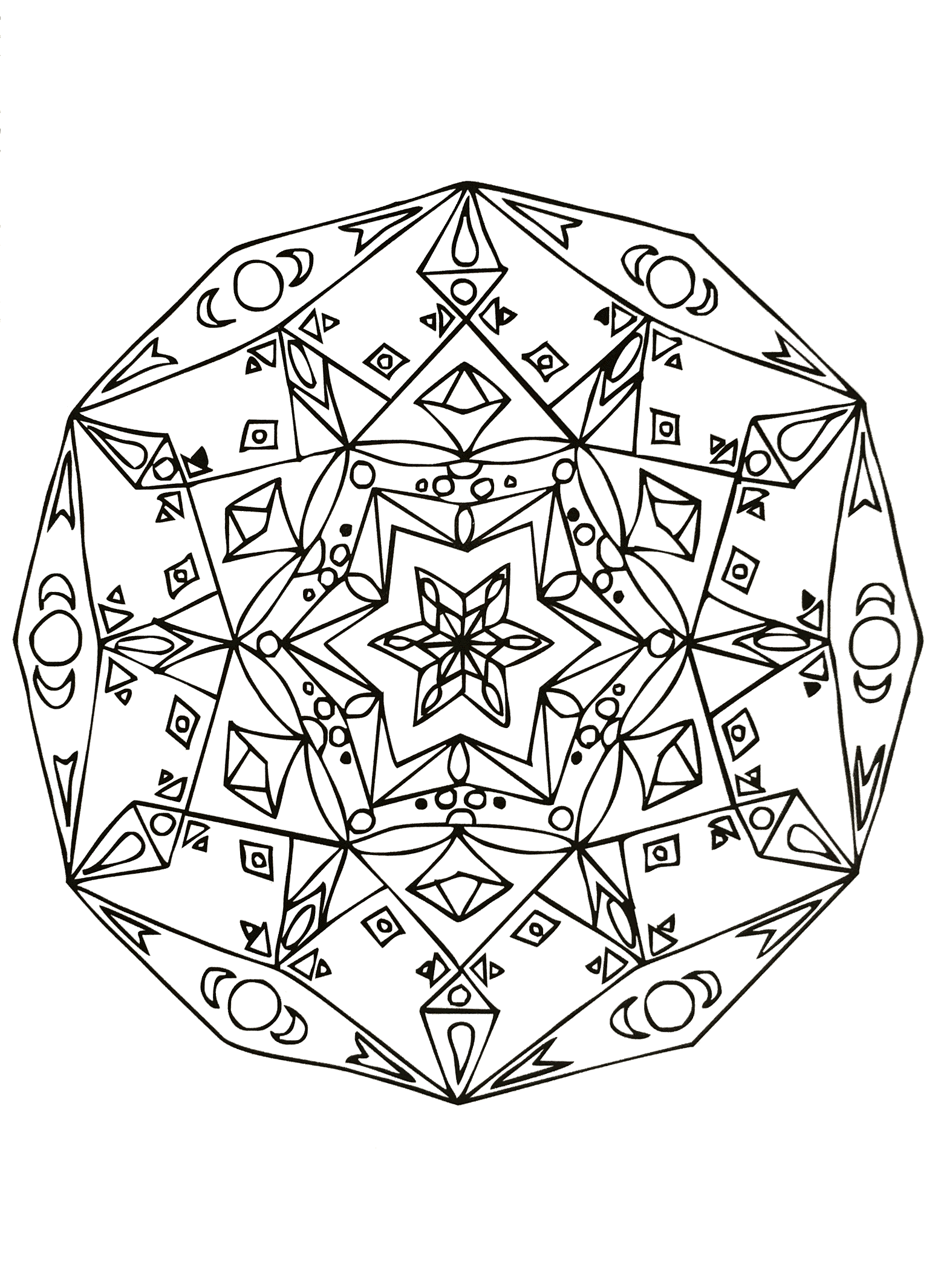 Mandala-a-colorir-estrelas-livres (Mandalas de Nível de Dificuldade : Normal)