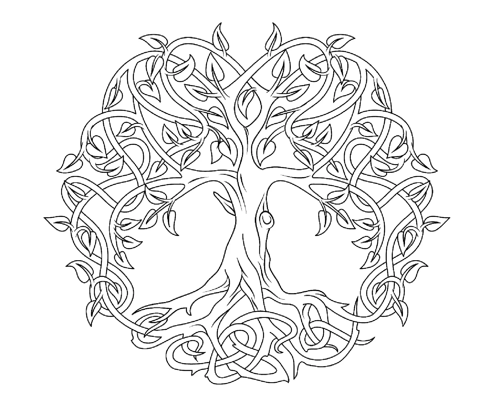 Mandala com a forma de uma árvore (Mandalas de Nível de Dificuldade : Normal)