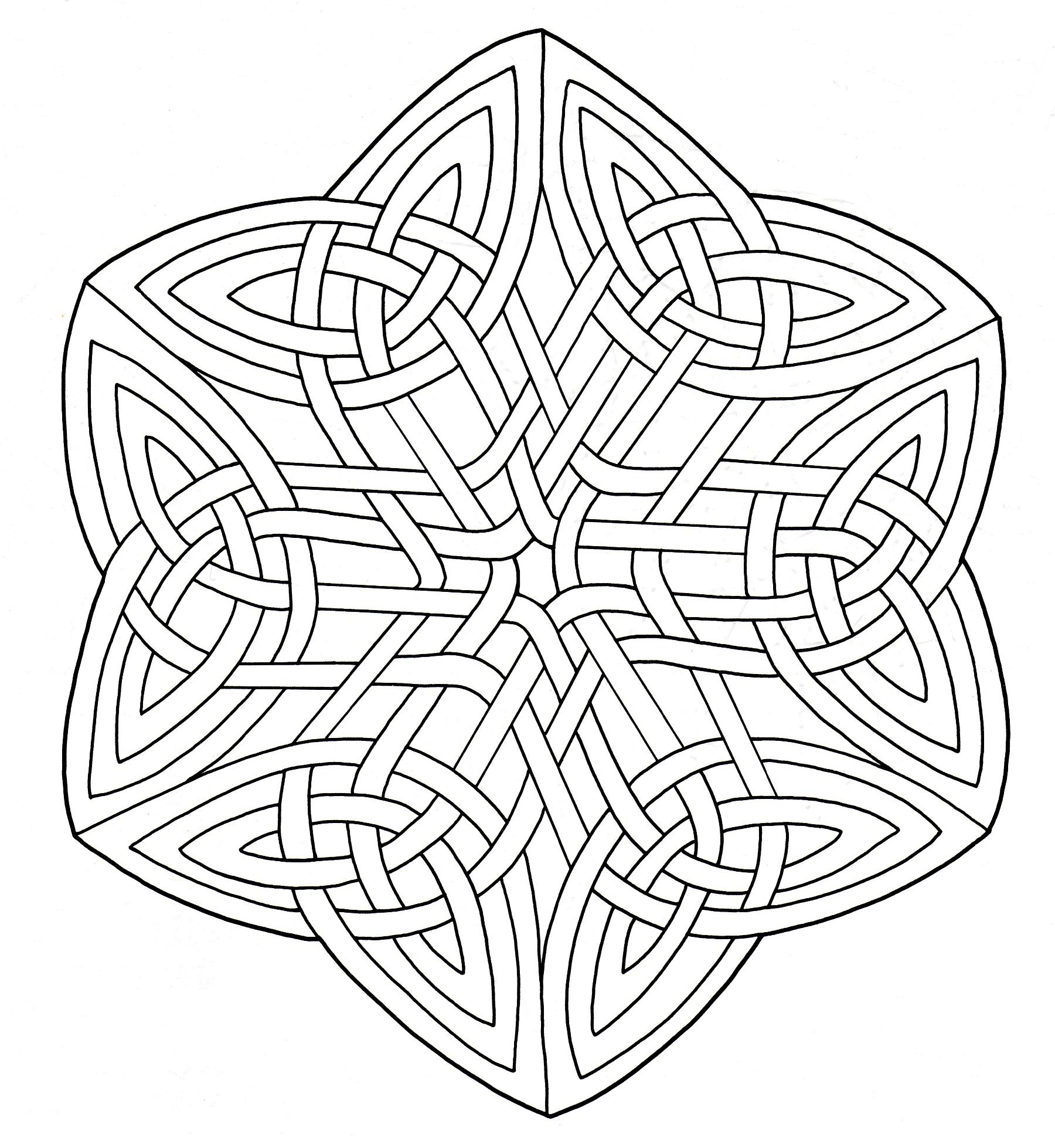 Mandala com elementos entrelaçados (Mandalas de Nível de Dificuldade : Normal)