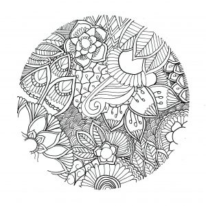 Mandala original com várias flores