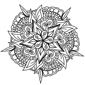 Mandala de plantas desenhada à mão