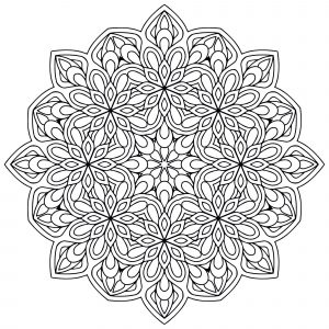 Mandala de flores anti-stress (Mandalas de Nível de Dificuldade : Normal)