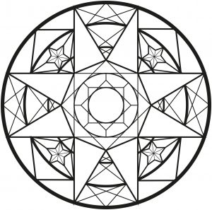 Mandala Art Deco muito simples (Mandalas de Nível de Dificuldade : Normal)