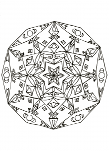 Mandala A Colorir Estrelas Livres
