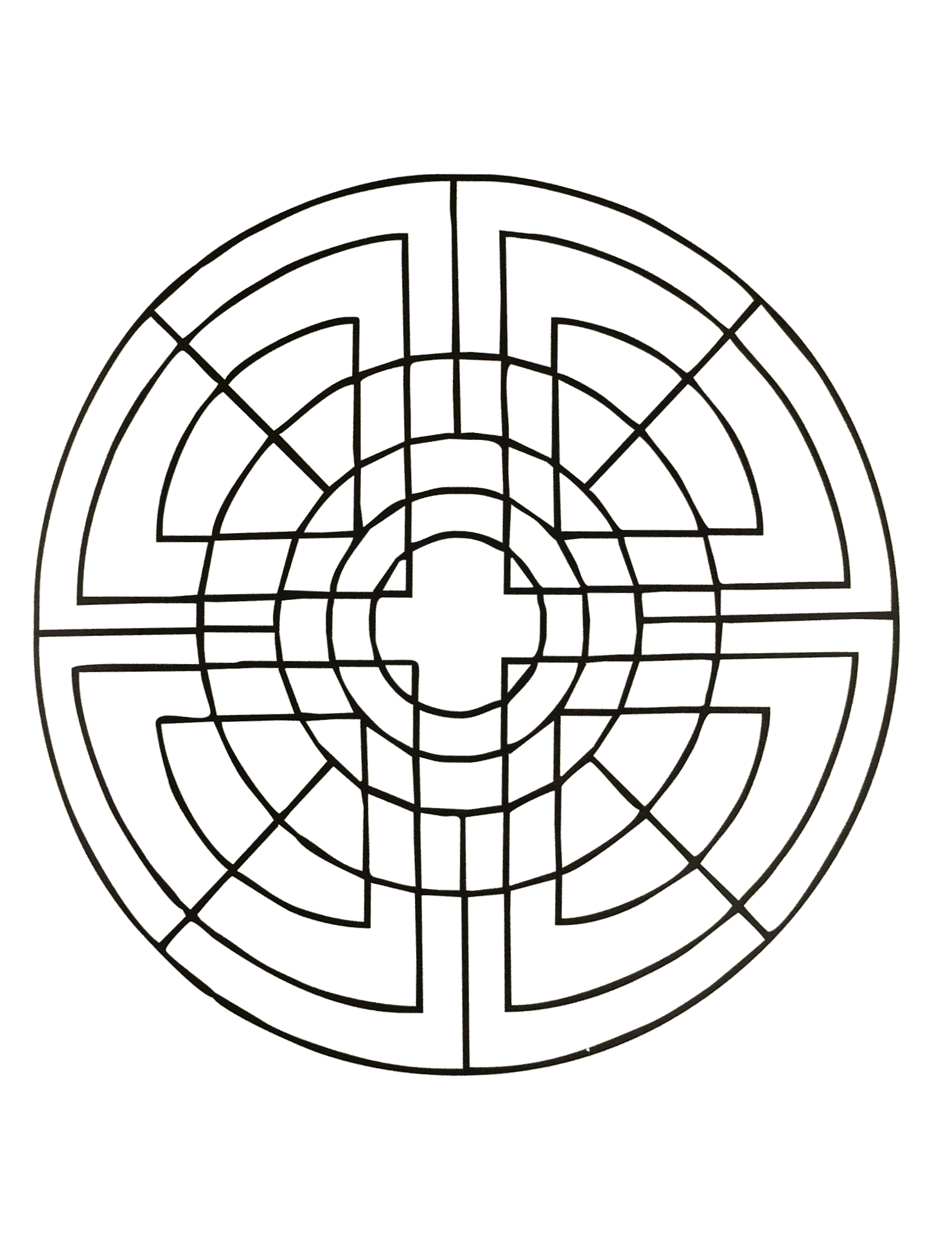 Mandala com padrões geométricos para imprimir (17) (Mandalas temáticas : Padrões geométricos)