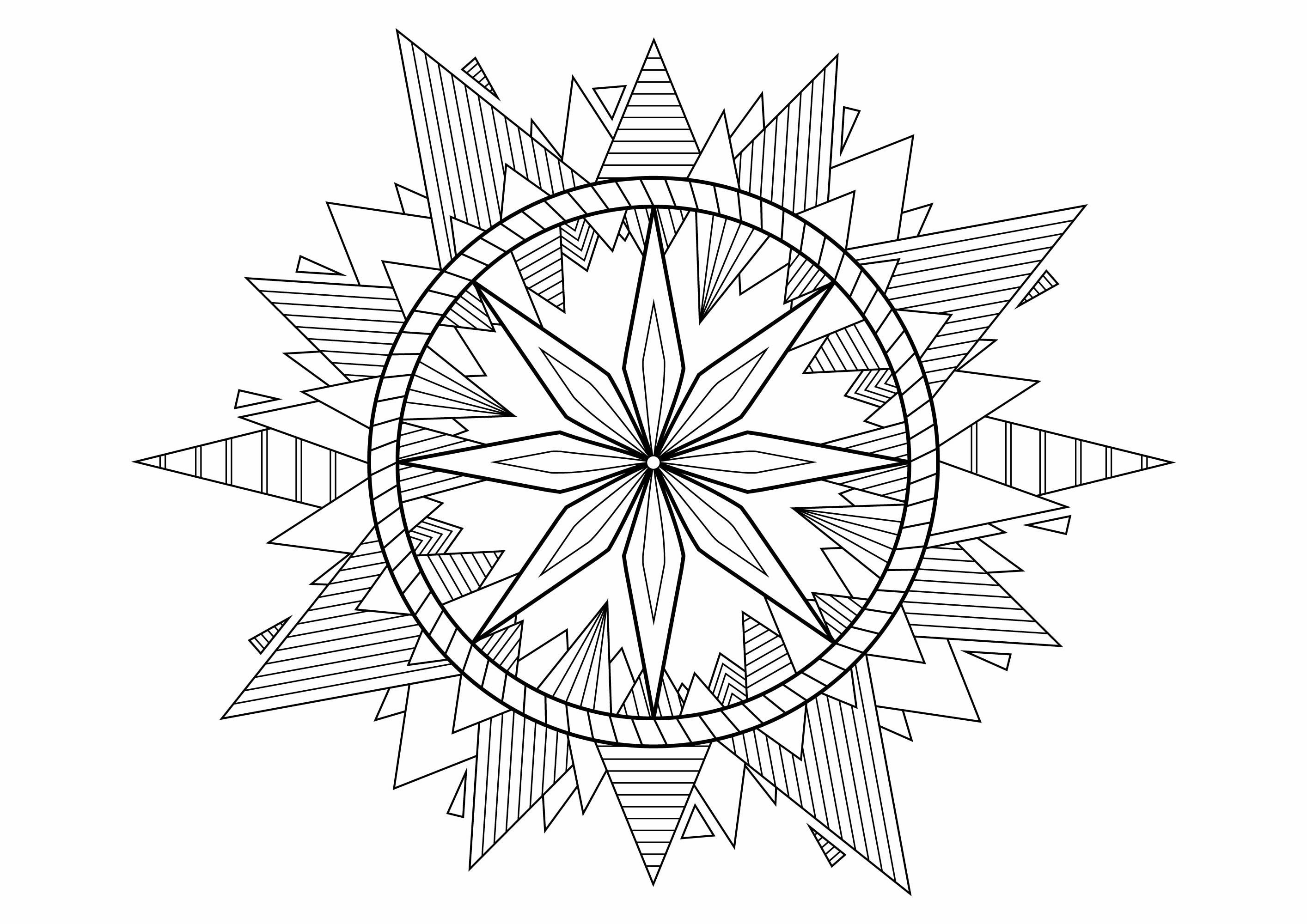 Colorir esta bonita Mandala com as suas pontas estampadas, Artista : Davy