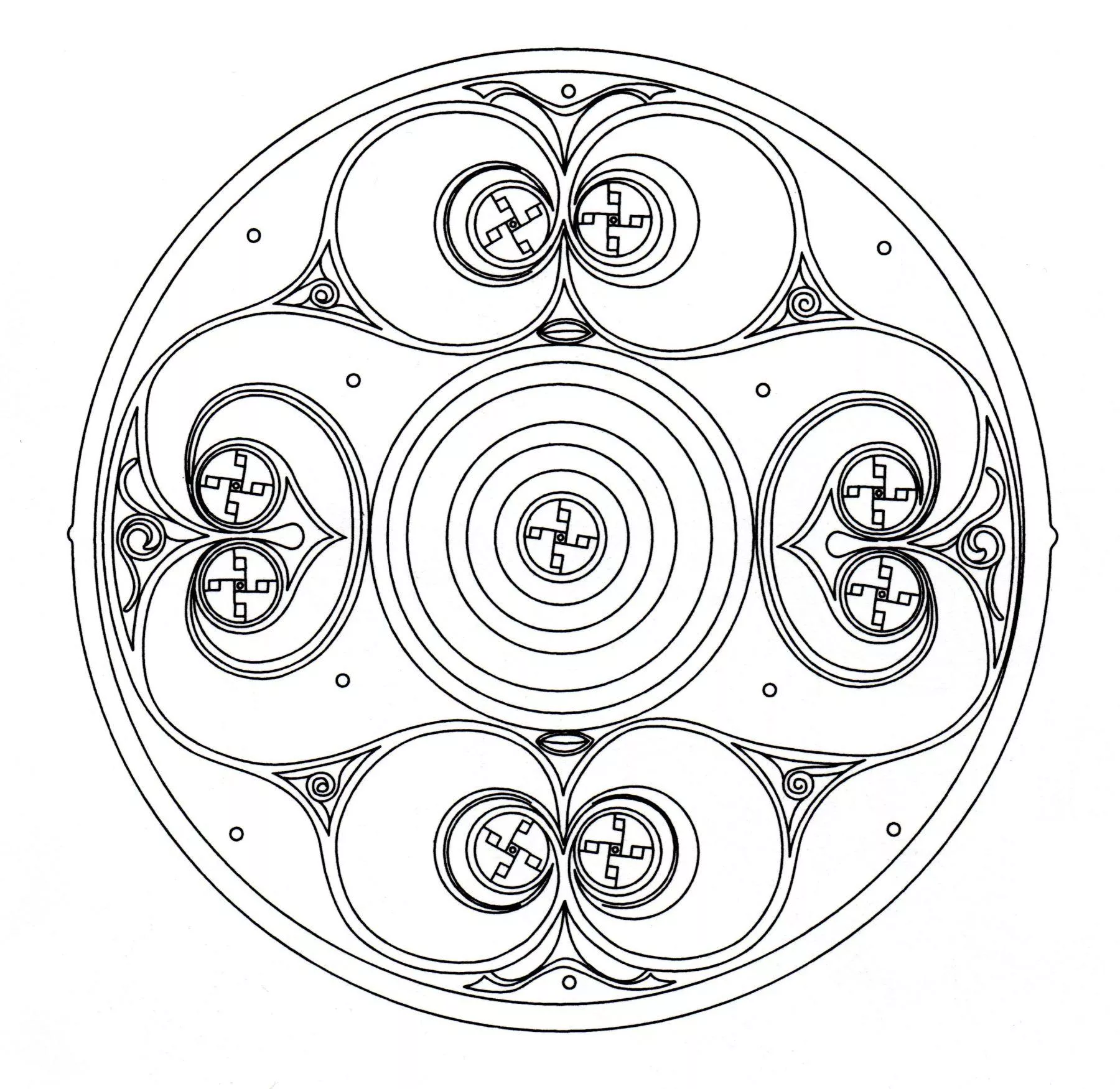 Colorir-mandala-arte-céltica-8 (Mandalas temáticas : Padrões geométricos)