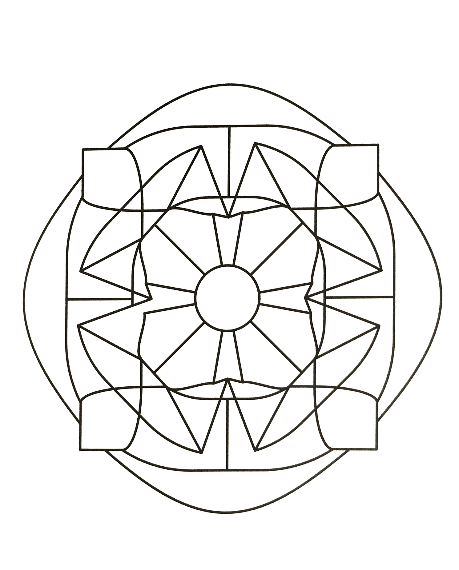 Mandala com padrões geométricos para imprimir (43) (Mandalas temáticas : Padrões geométricos)
