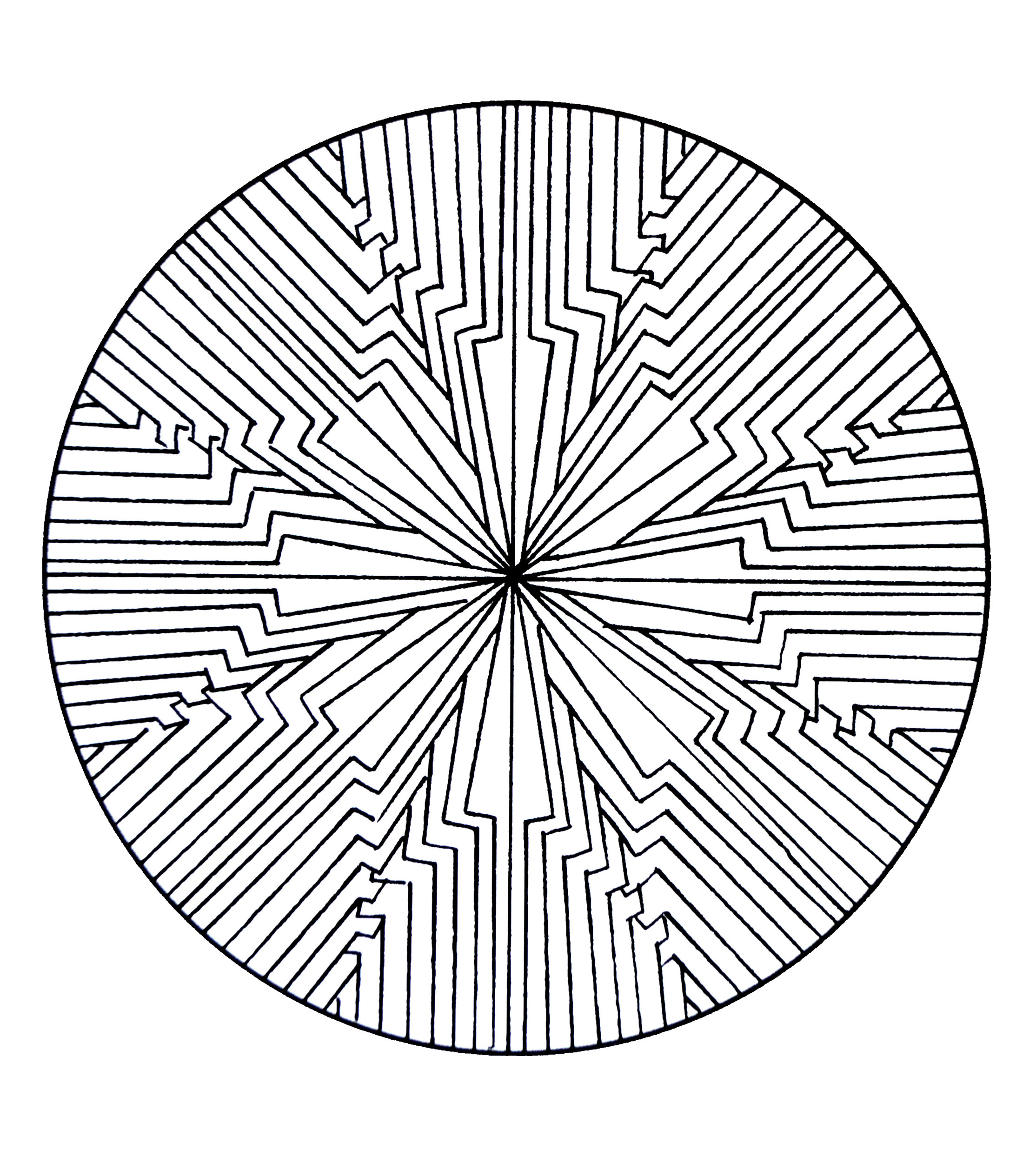 Relaxe durante alguns minutos com esta magnífica Mandala composta por formas muito simétricas, geométricas e harmoniosas.