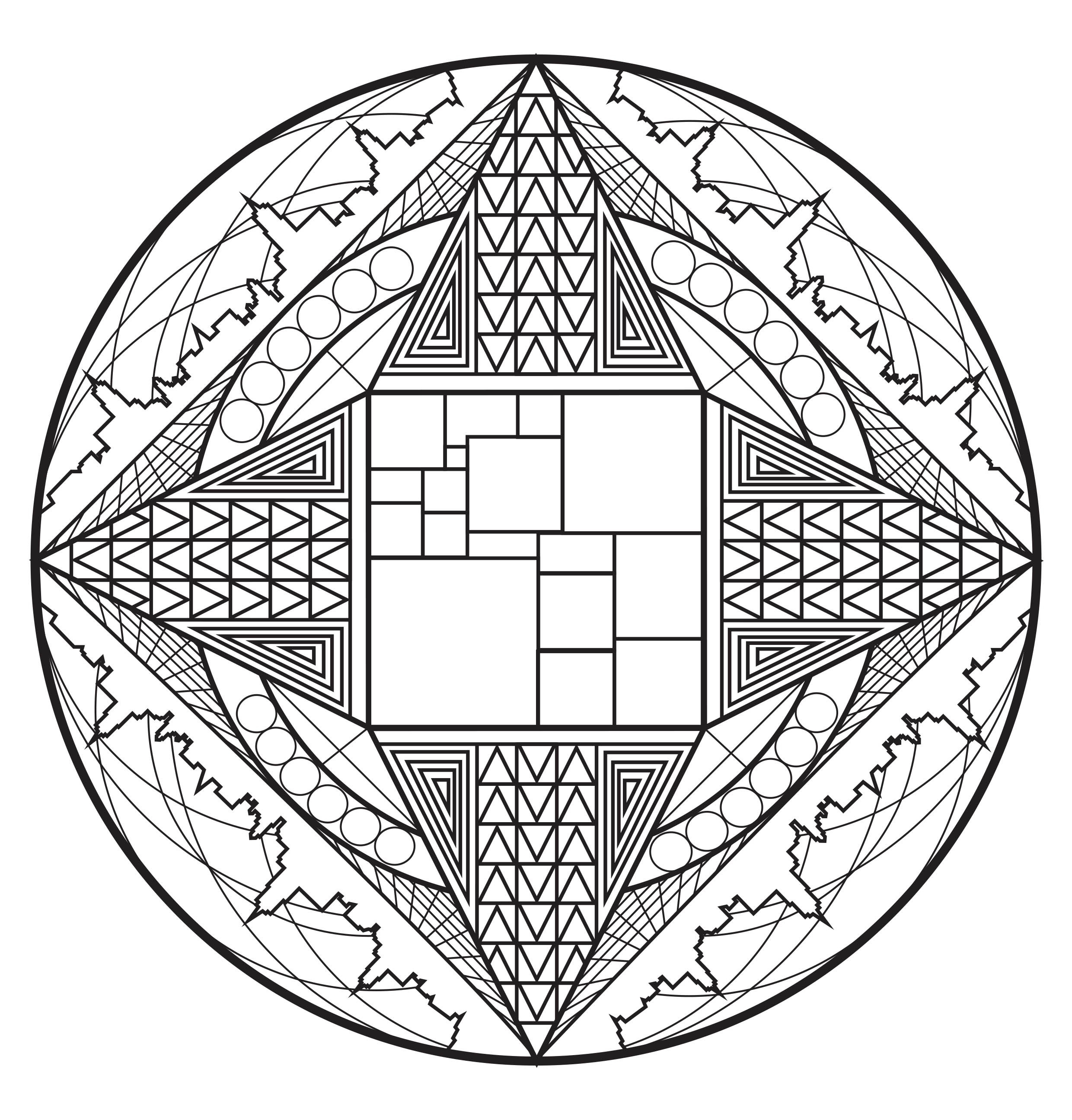 Mandala-complexo-cidade-gratte-ciel (Mandalas temáticas : Padrões geométricos)