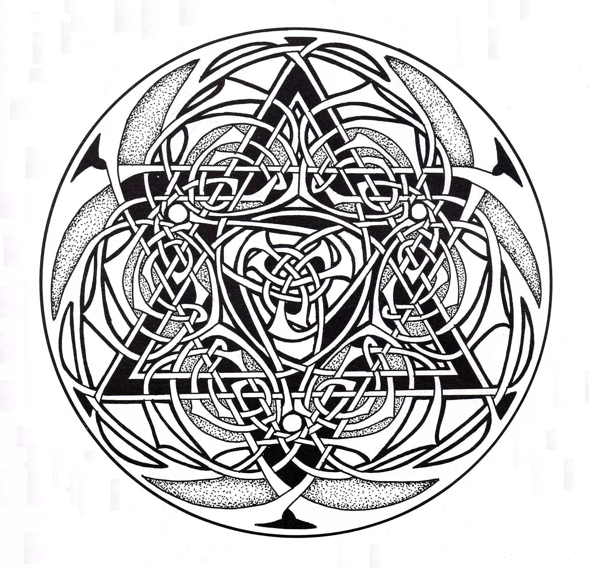 Colorir-mandala-arte-céltica-9 (Mandalas temáticas : Padrões geométricos)