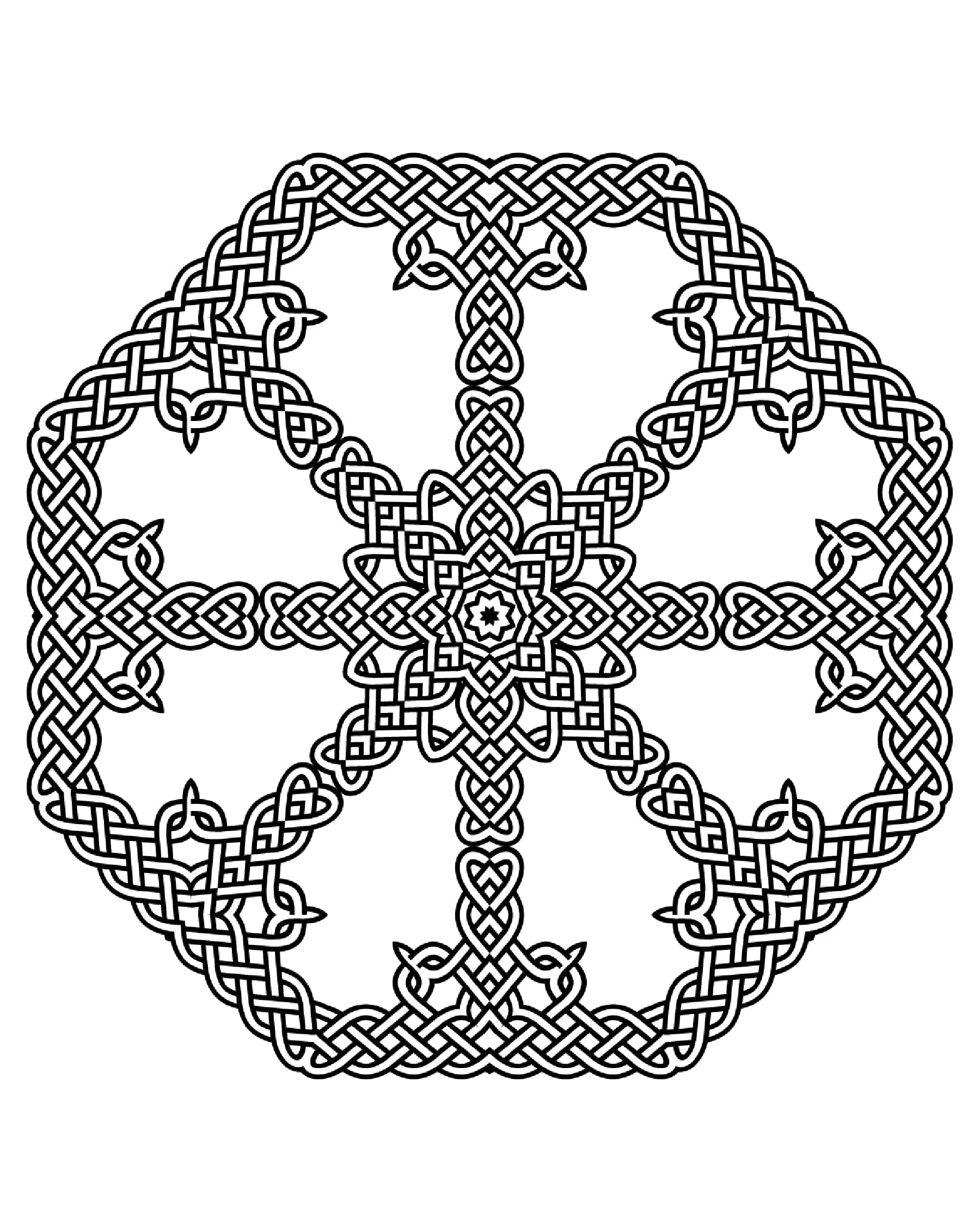 Colorir-mandala-arte-céltica-17 (Mandalas temáticas : Padrões geométricos)