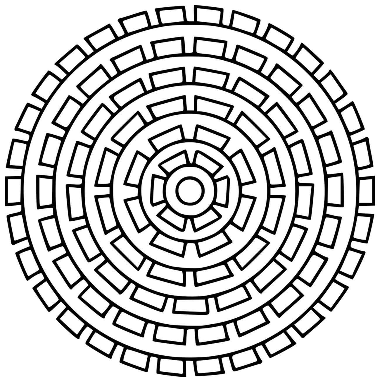 Mandala geométrica simples (Mandalas temáticas : Padrões geométricos)